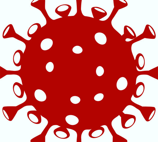 Coronavirus 2019-nCoV. Corona virus icon. Black on white backgro